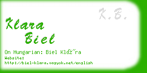 klara biel business card